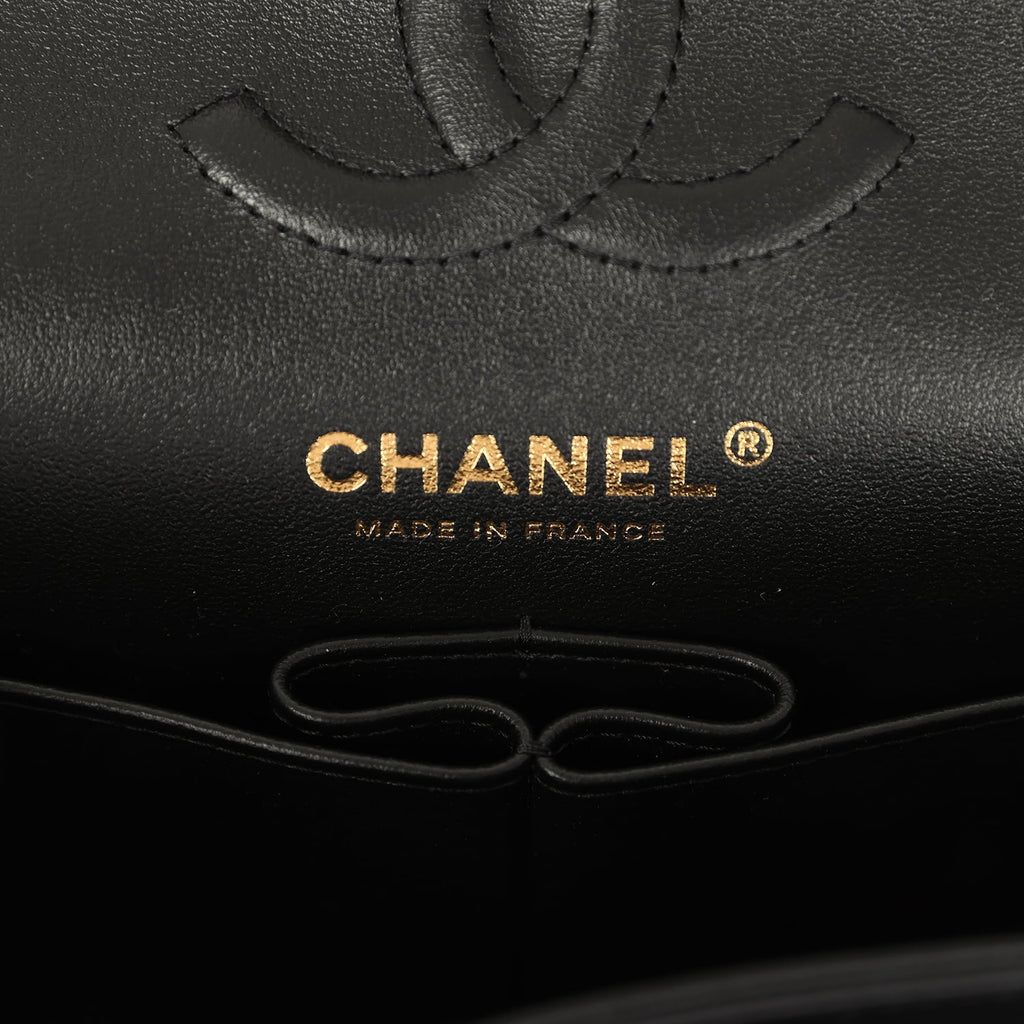 Chanel Small Classic Double Flap Bag Black Lambskin Rose Gold Hardware
