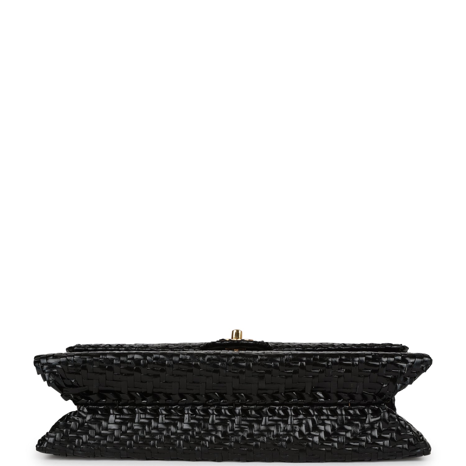 Vintage Chanel Flap Bag Black Wicker Gold Hardware