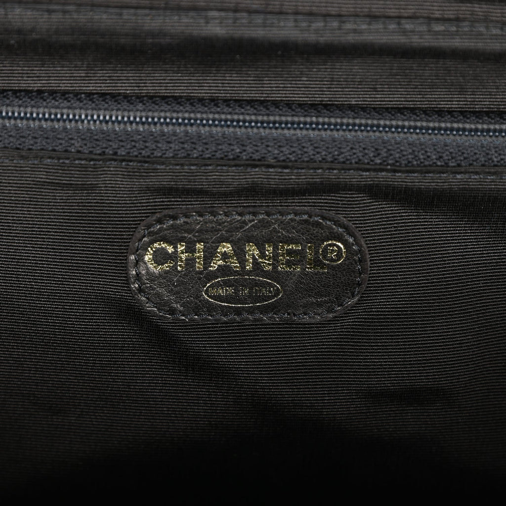 Vintage Chanel Flap Bag Black Wicker Gold Hardware