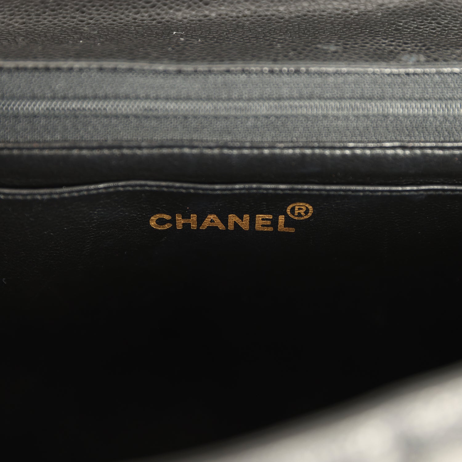 Vintage Chanel Jumbo Classic Mademoiselle Vertical Flap Black Caviar Gold Hardware