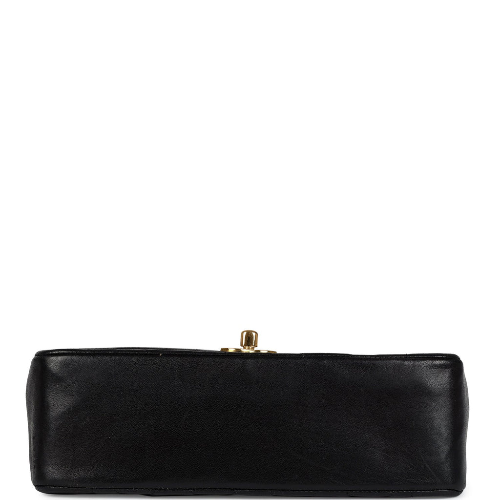 Vintage Chanel Small Diana Flap Bag Black Lambskin Gold Hardware