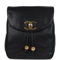 Vintage Chanel Medium CC Backpack Black Caviar Gold Hardware