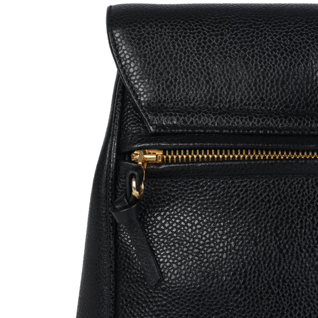 Vintage Chanel Medium CC Backpack Black Caviar Gold Hardware