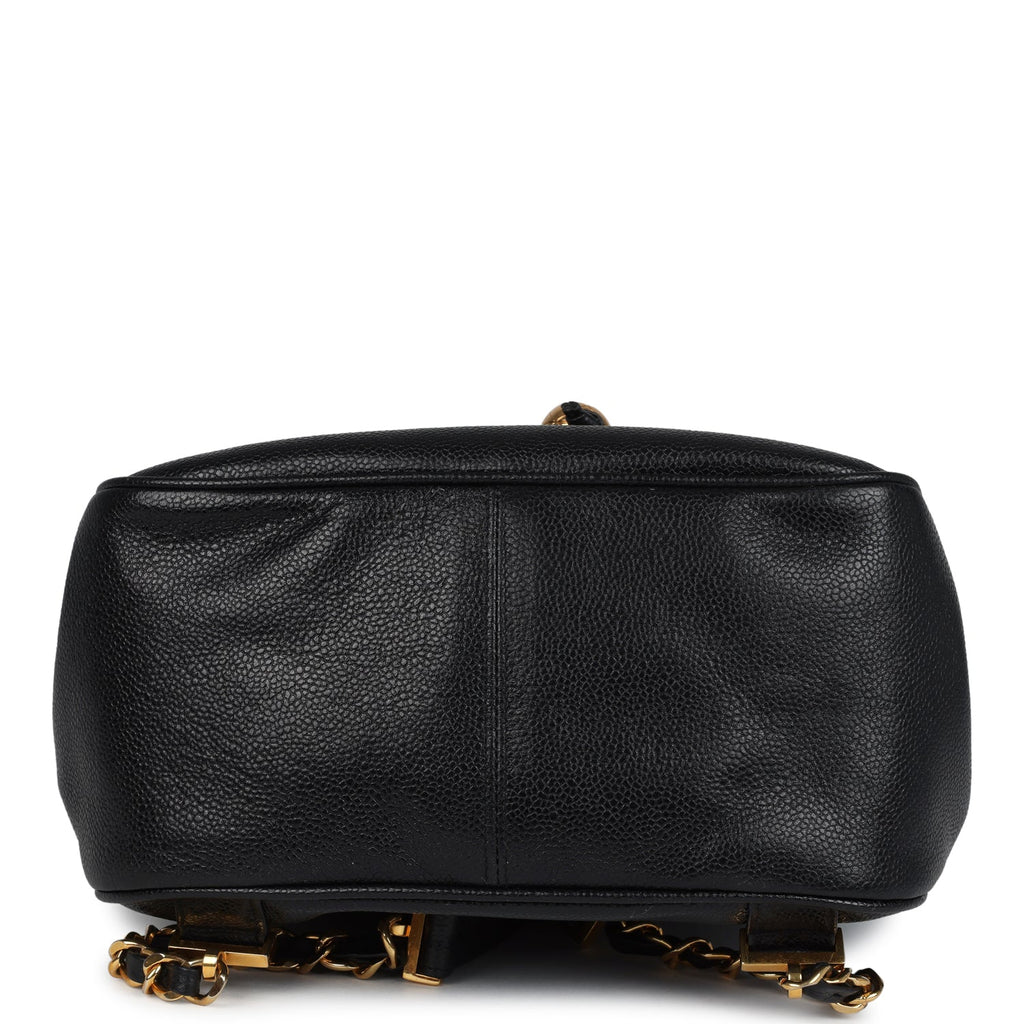 Vintage Chanel Medium CC Backpack Black Caviar Gold Hardware
