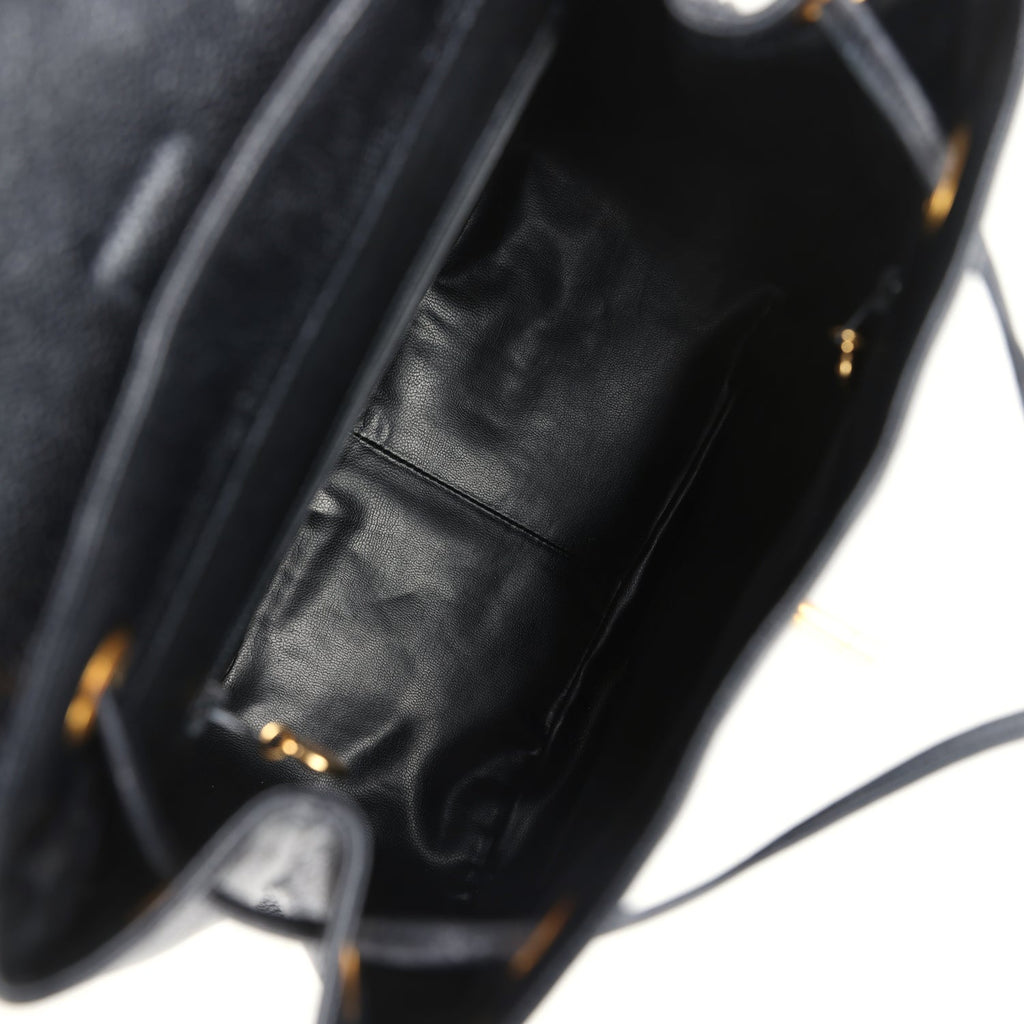 Vintage Chanel Medium CC Backpack Black Caviar Gold Hardware