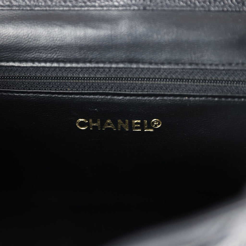 Vintage Chanel Medium CC Backpack Black Caviar Gold Hardware