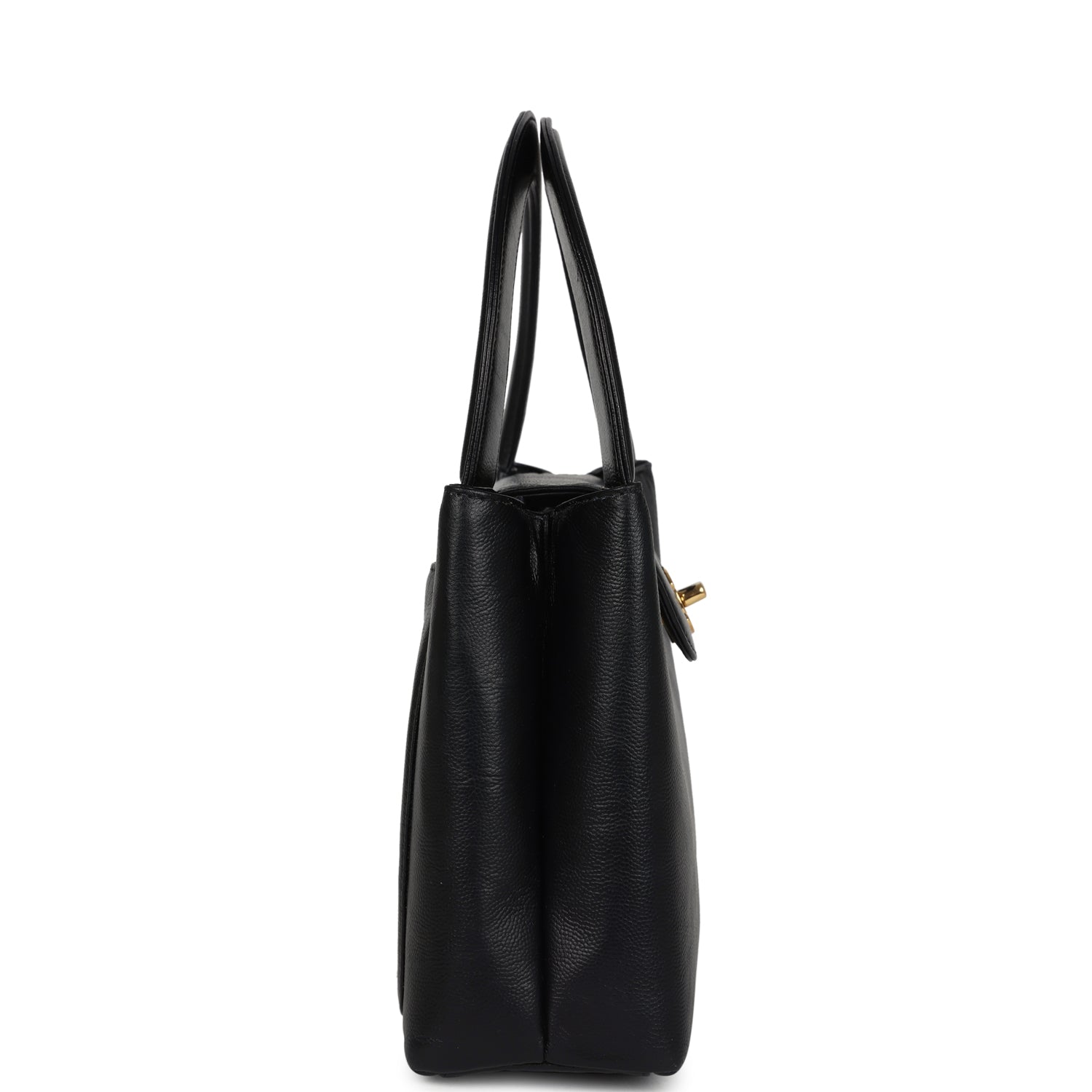 Vintage Chanel Large Kelly Black Caviar Gold Hardware