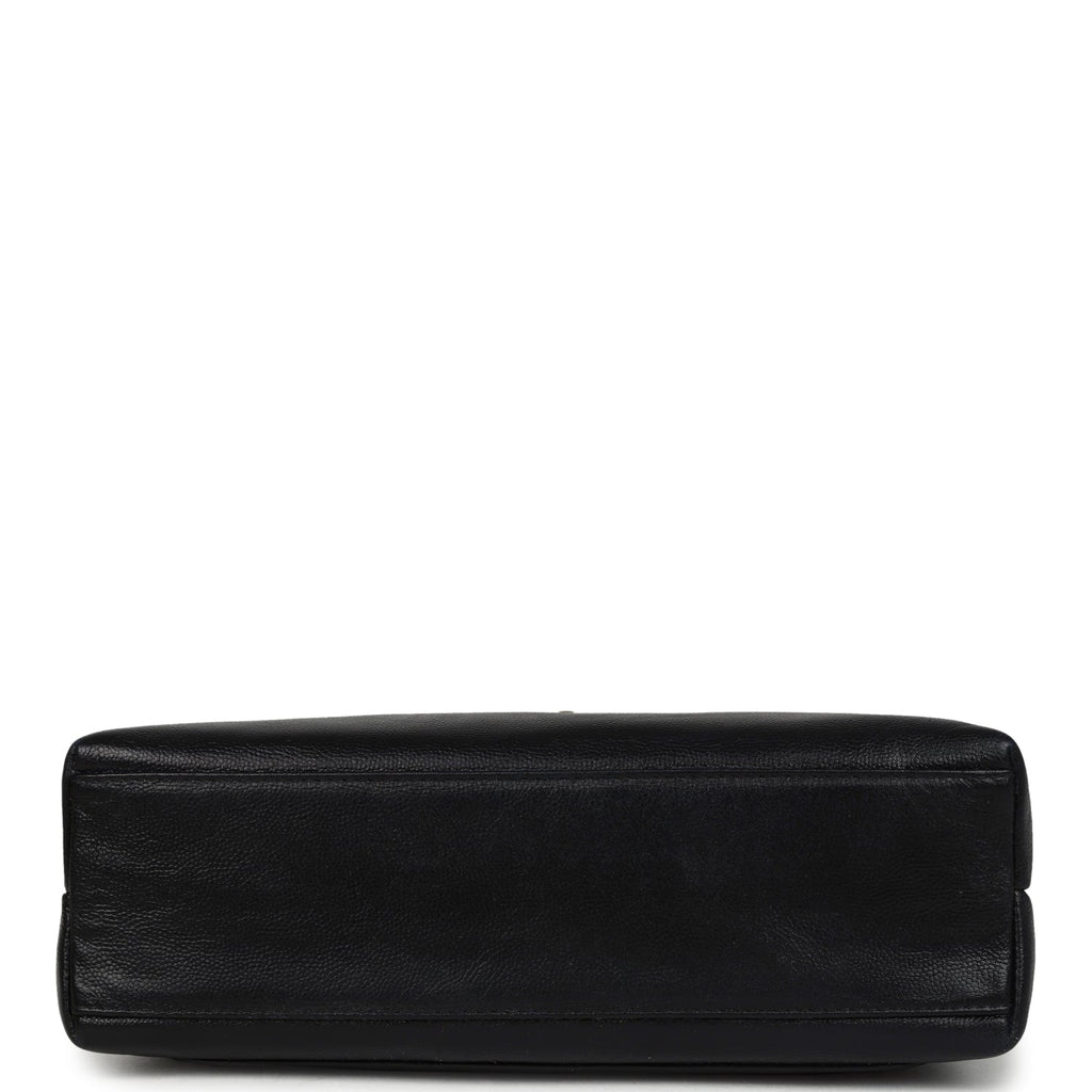 Vintage Chanel Large Kelly Black Caviar Gold Hardware