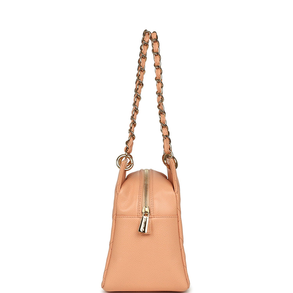 Vintage Chanel Petite Timeless CC Shopping Tote Pink Caviar Gold Hardware