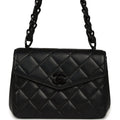 Vintage Chanel Mini Envelope Flap Bag Black Lambskin Black Hardware