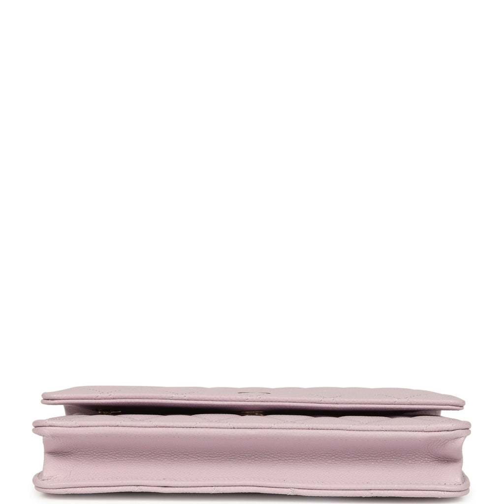Chanel Wallet On Chain WOC Lilac Shiny Caviar Light Gold Hardware