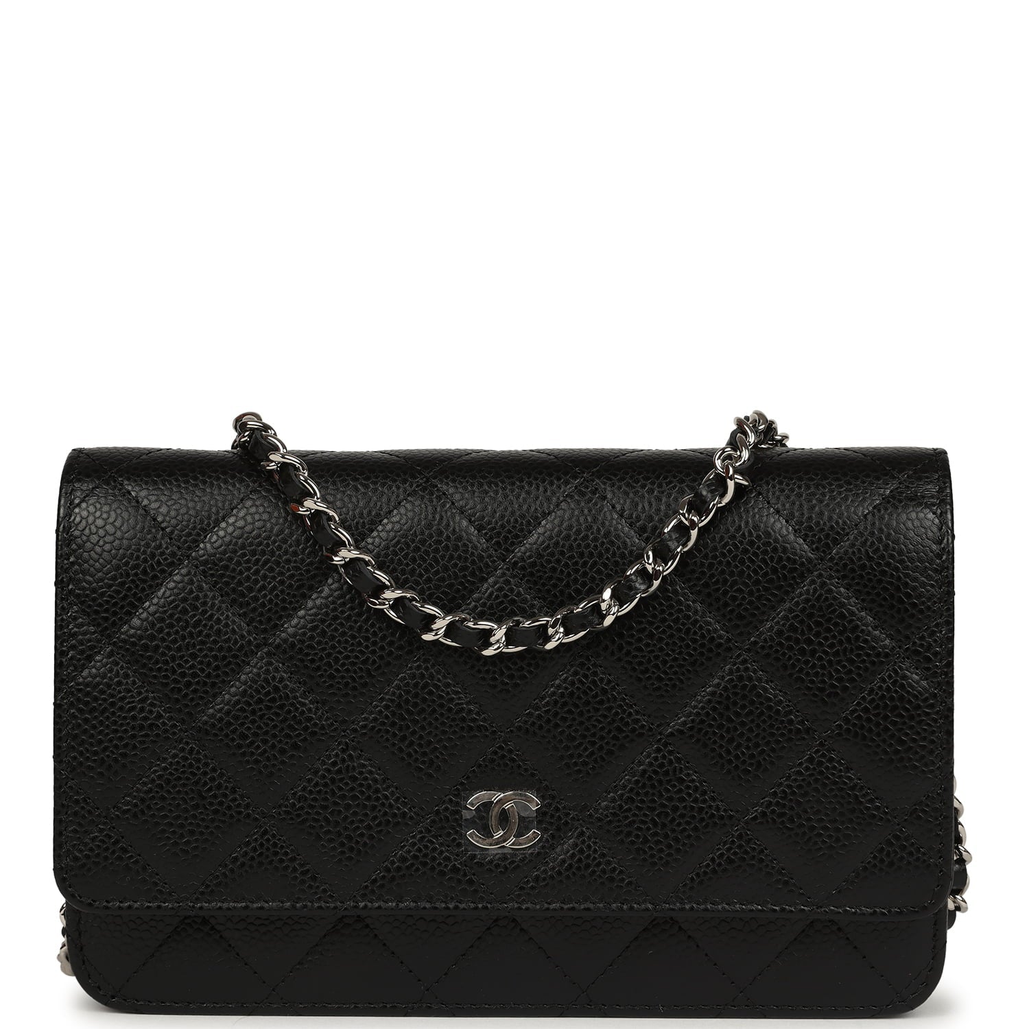 Chanel Wallet On Chain WOC Black Caviar Silver Hardware