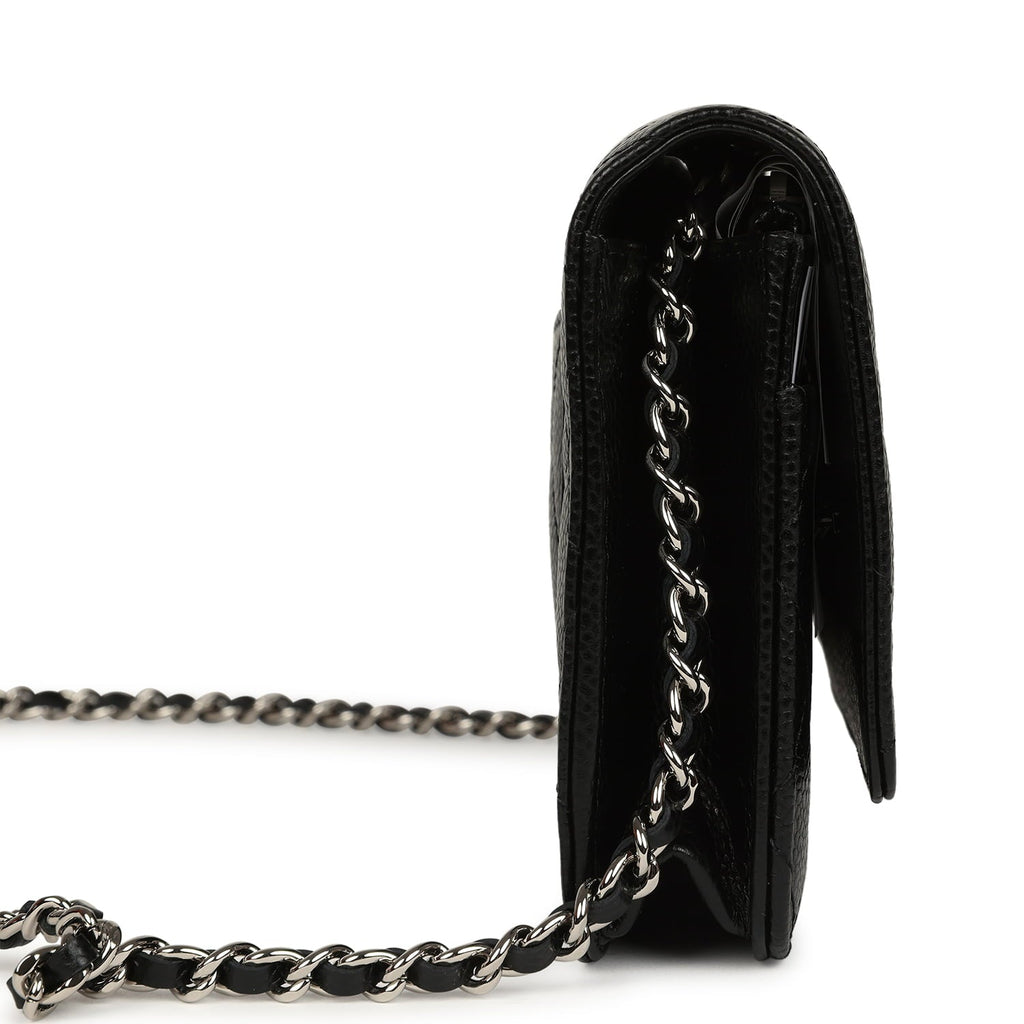 Chanel Wallet On Chain WOC Black Caviar Silver Hardware
