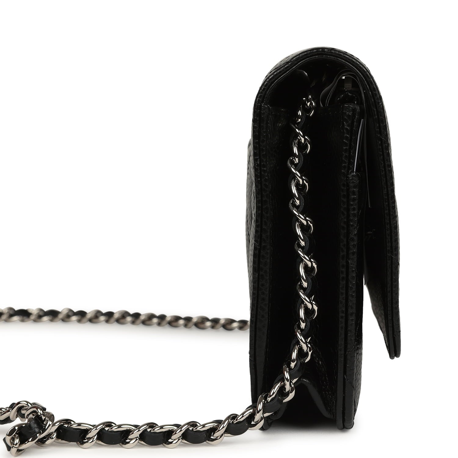 Chanel Wallet On Chain WOC Black Caviar Silver Hardware
