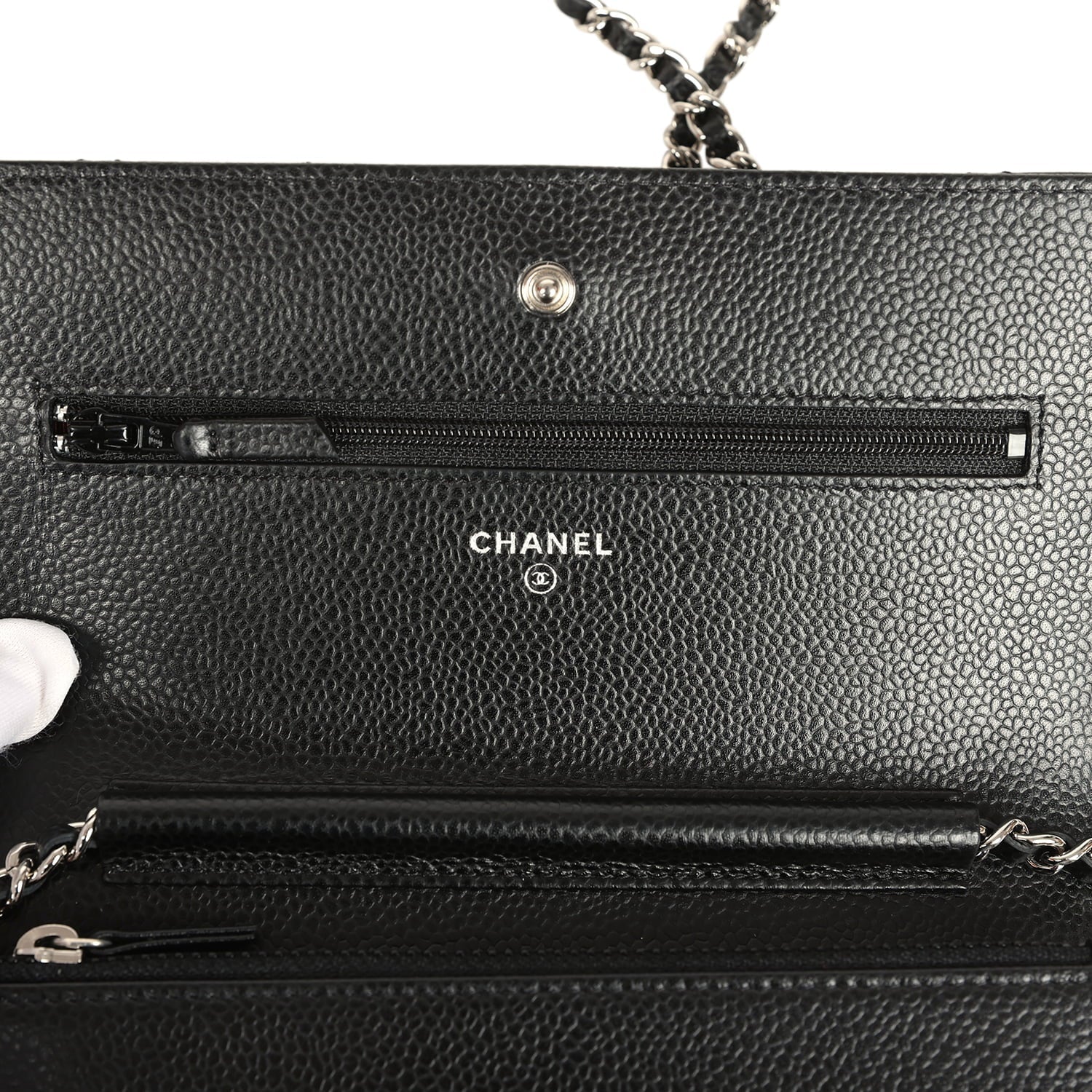 Chanel Wallet On Chain WOC Black Caviar Silver Hardware