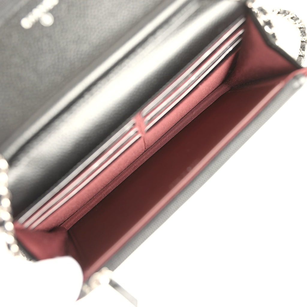 Chanel Wallet On Chain WOC Black Caviar Silver Hardware