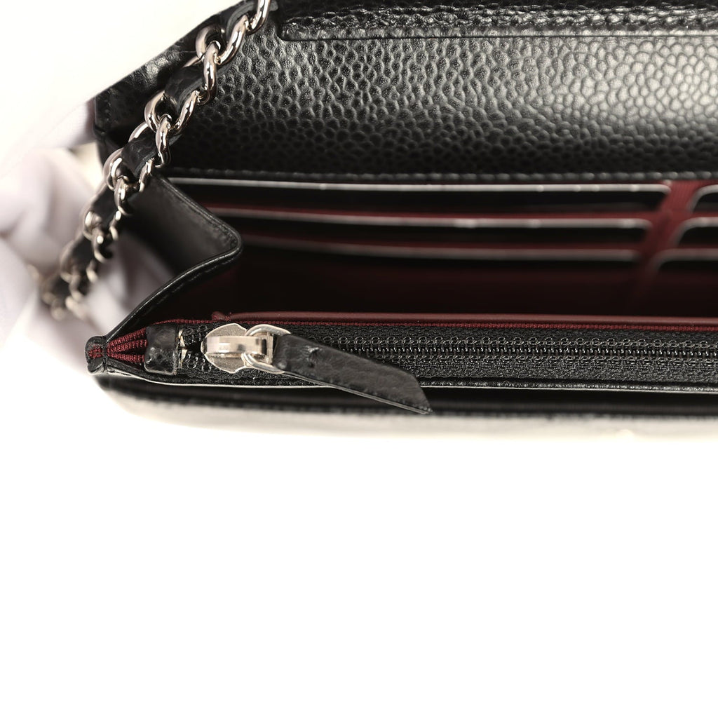 Chanel Wallet On Chain WOC Black Caviar Silver Hardware