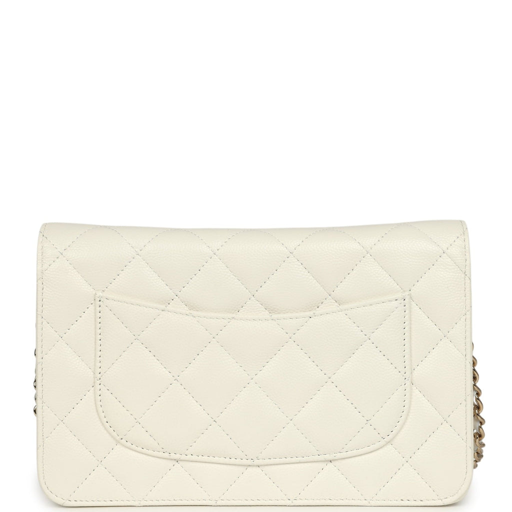 Chanel Wallet On Chain WOC White Shiny Caviar Light Gold Hardware