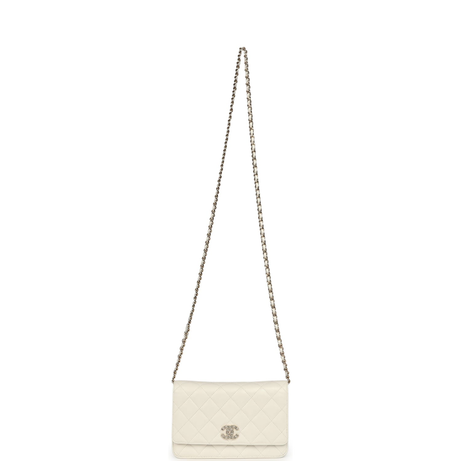 Chanel Wallet On Chain WOC White Shiny Caviar Light Gold Hardware