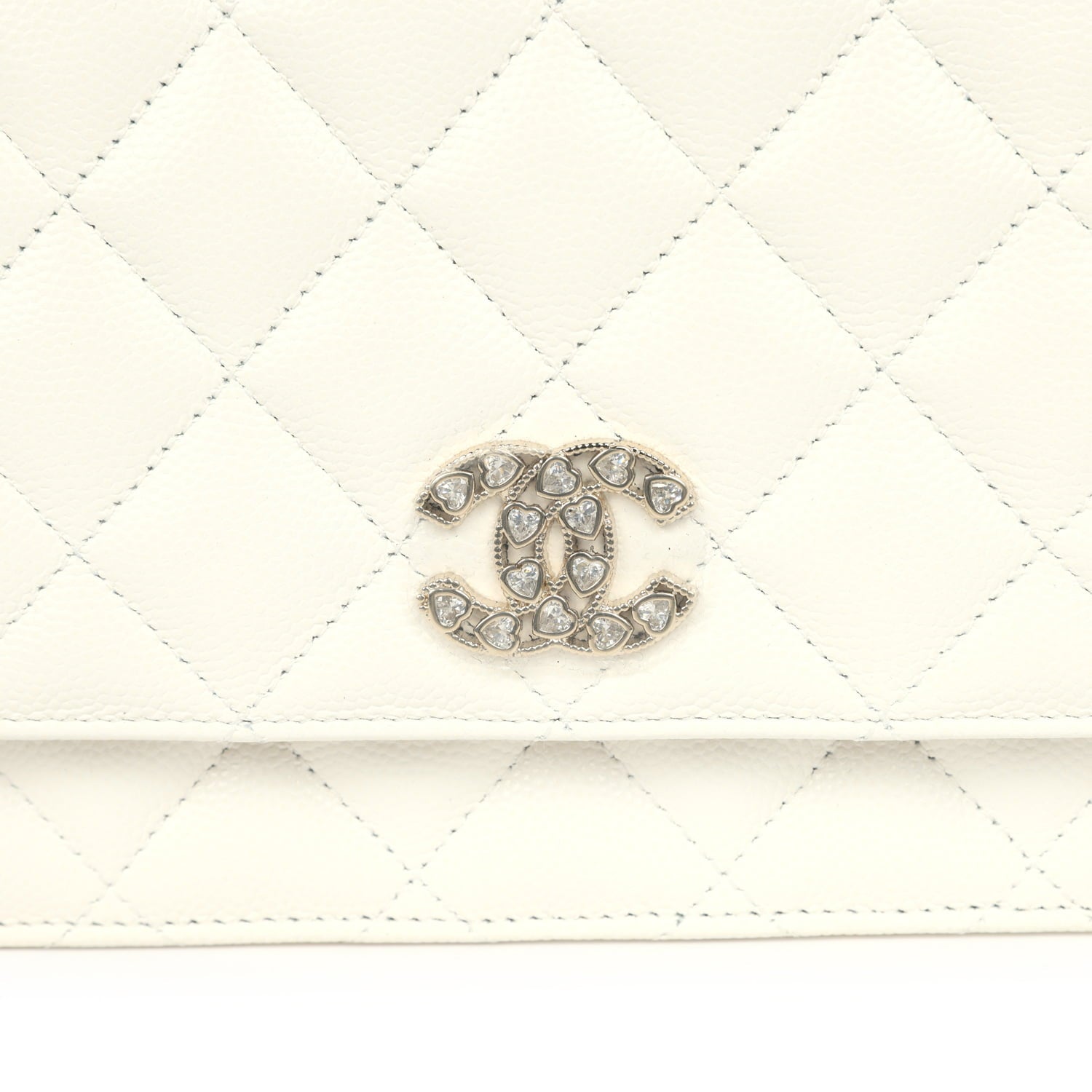 Chanel Wallet On Chain WOC White Shiny Caviar Light Gold Hardware