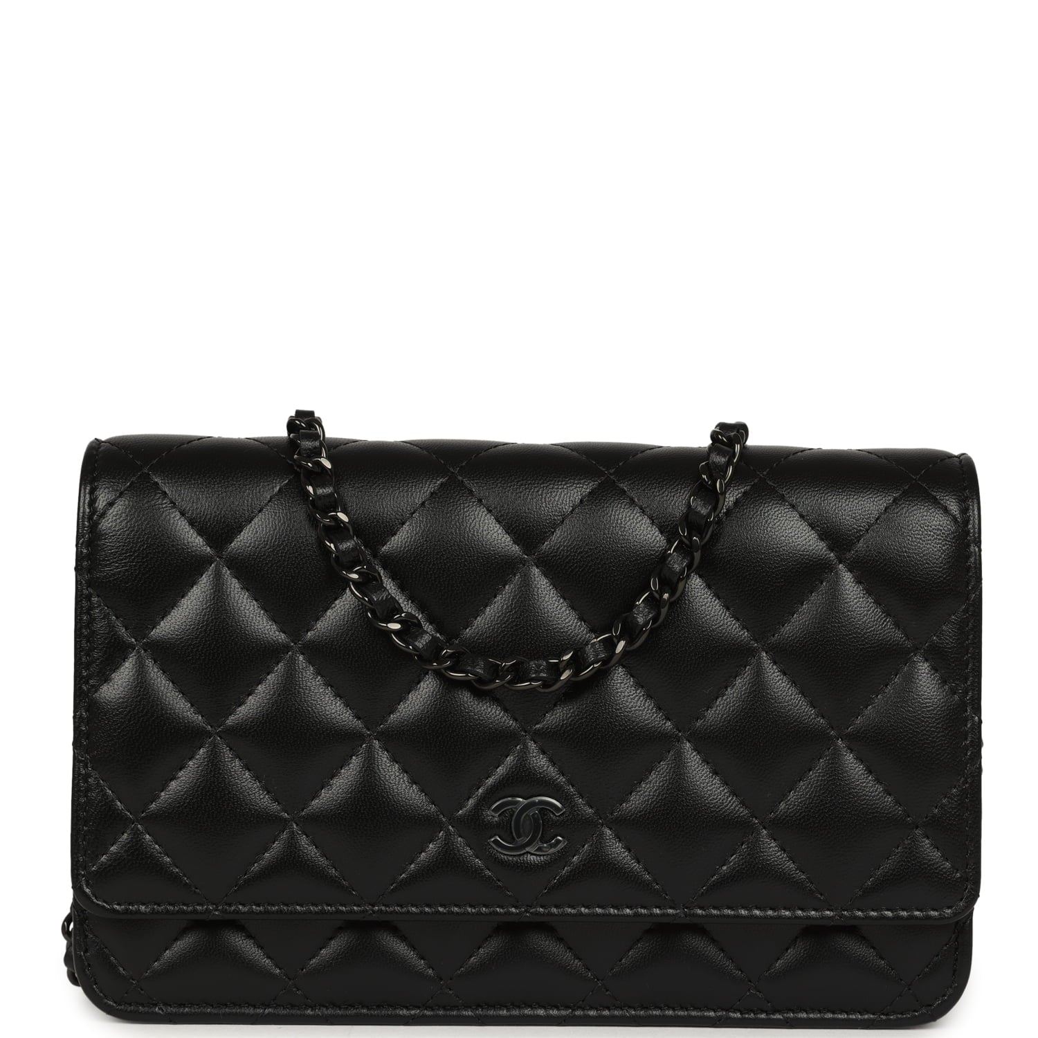 Chanel Classic Wallet On Chain WOC SO Black Lambskin Black Hardware