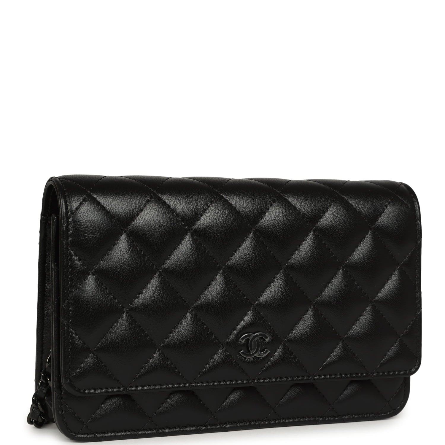 Chanel Classic Wallet On Chain WOC SO Black Lambskin Black Hardware