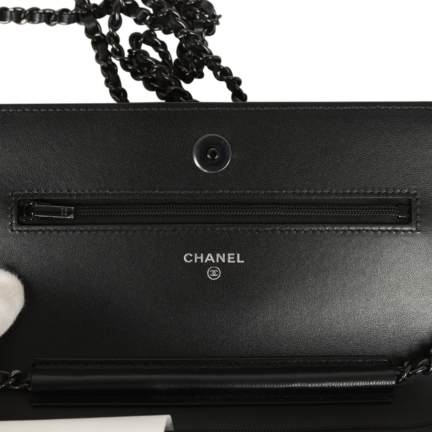 Chanel Classic Wallet On Chain WOC SO Black Lambskin Black Hardware