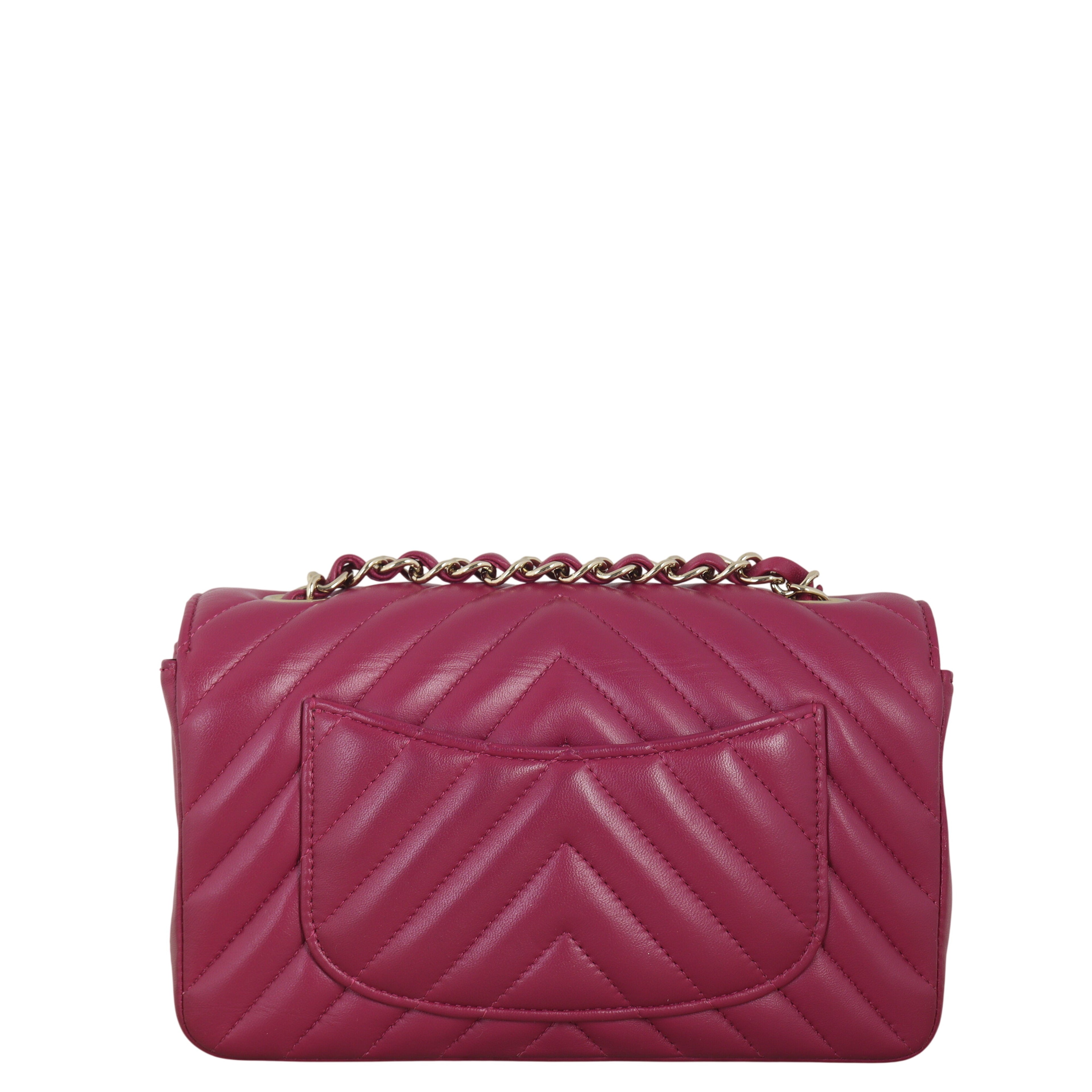 Chanel Classic Flap Mini Rectangular Bag Chevron Lambskin