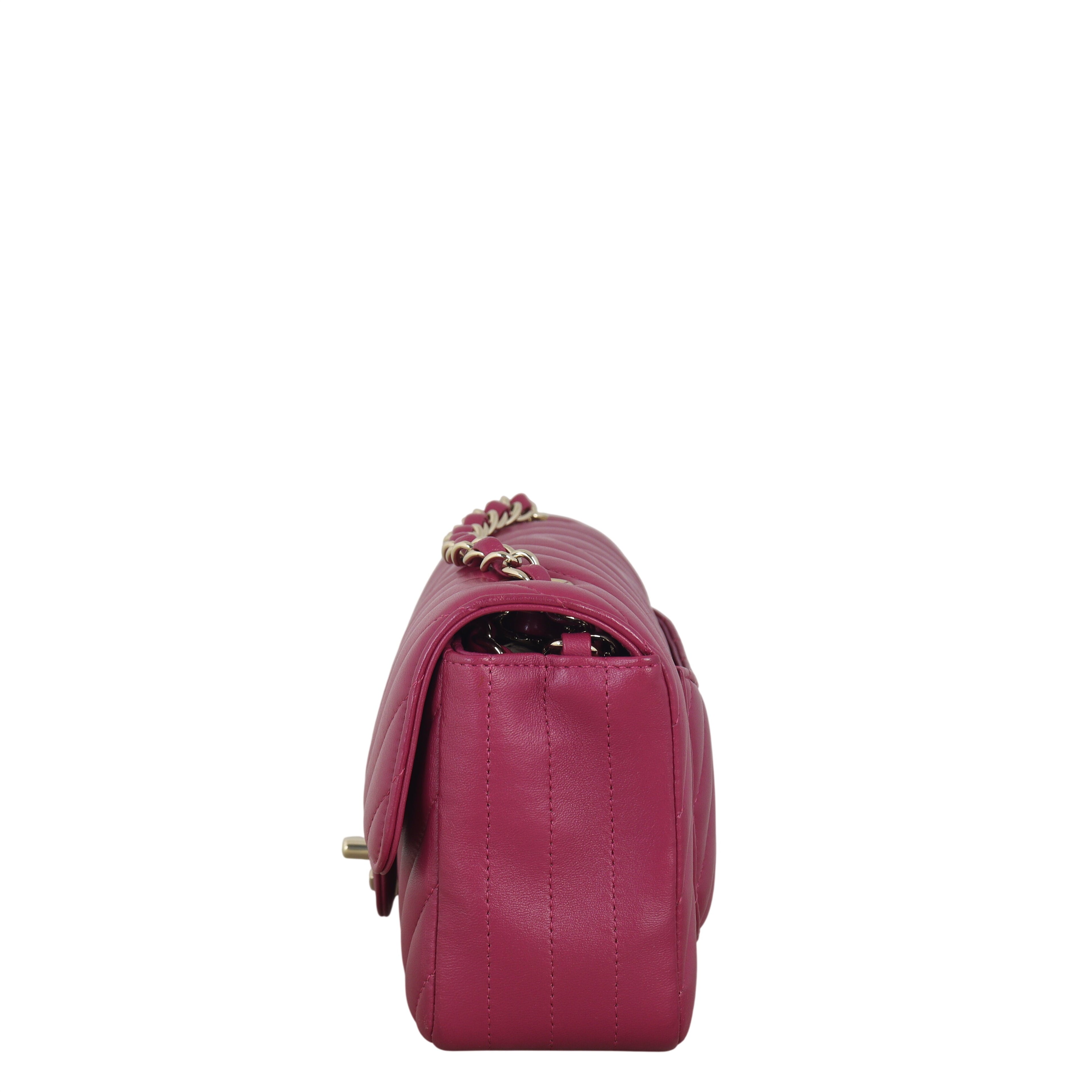 Chanel Classic Flap Mini Rectangular Bag Chevron Lambskin