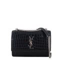 Saint Laurent Sunset Mini Croc-Embossed