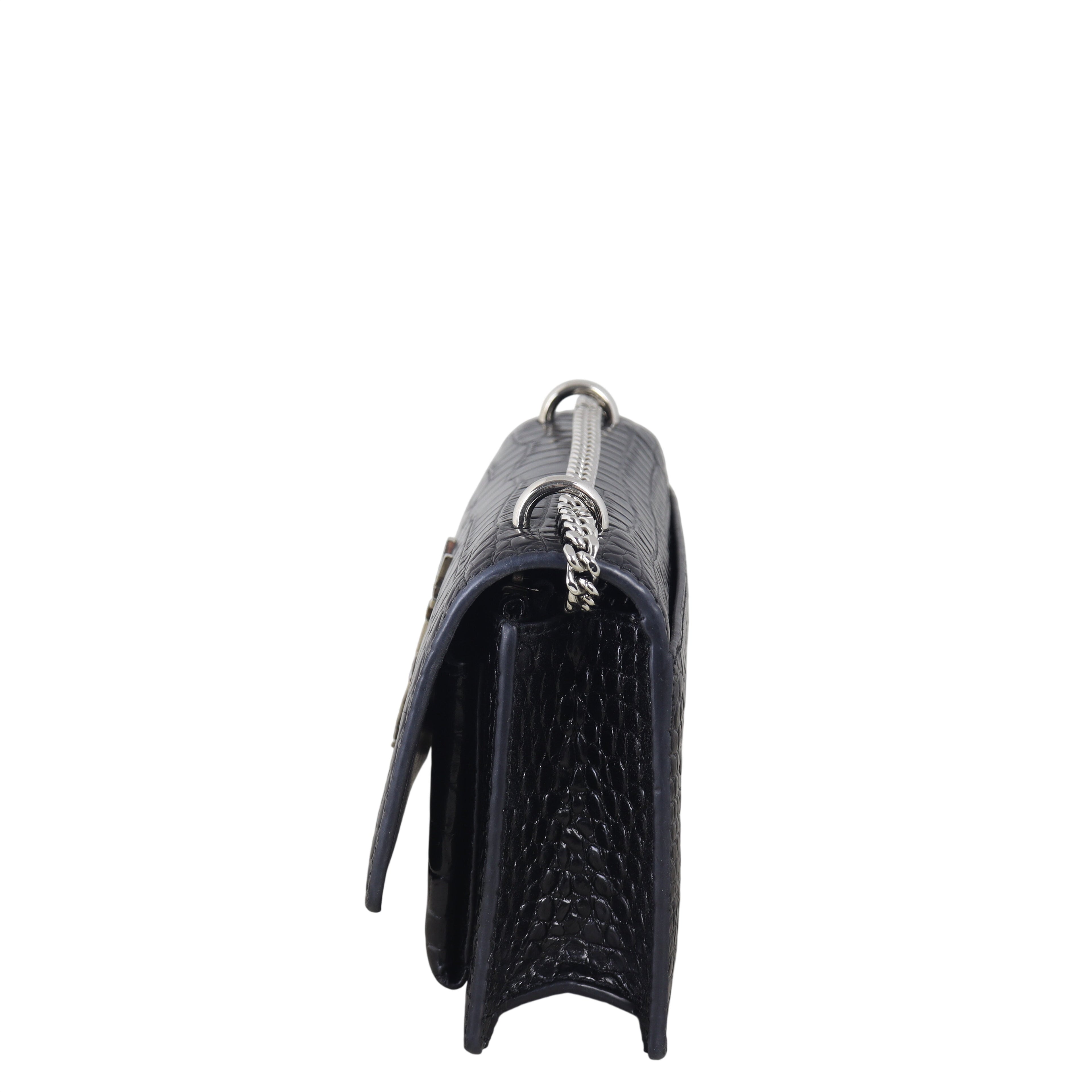 Saint Laurent Sunset Mini Croc-Embossed