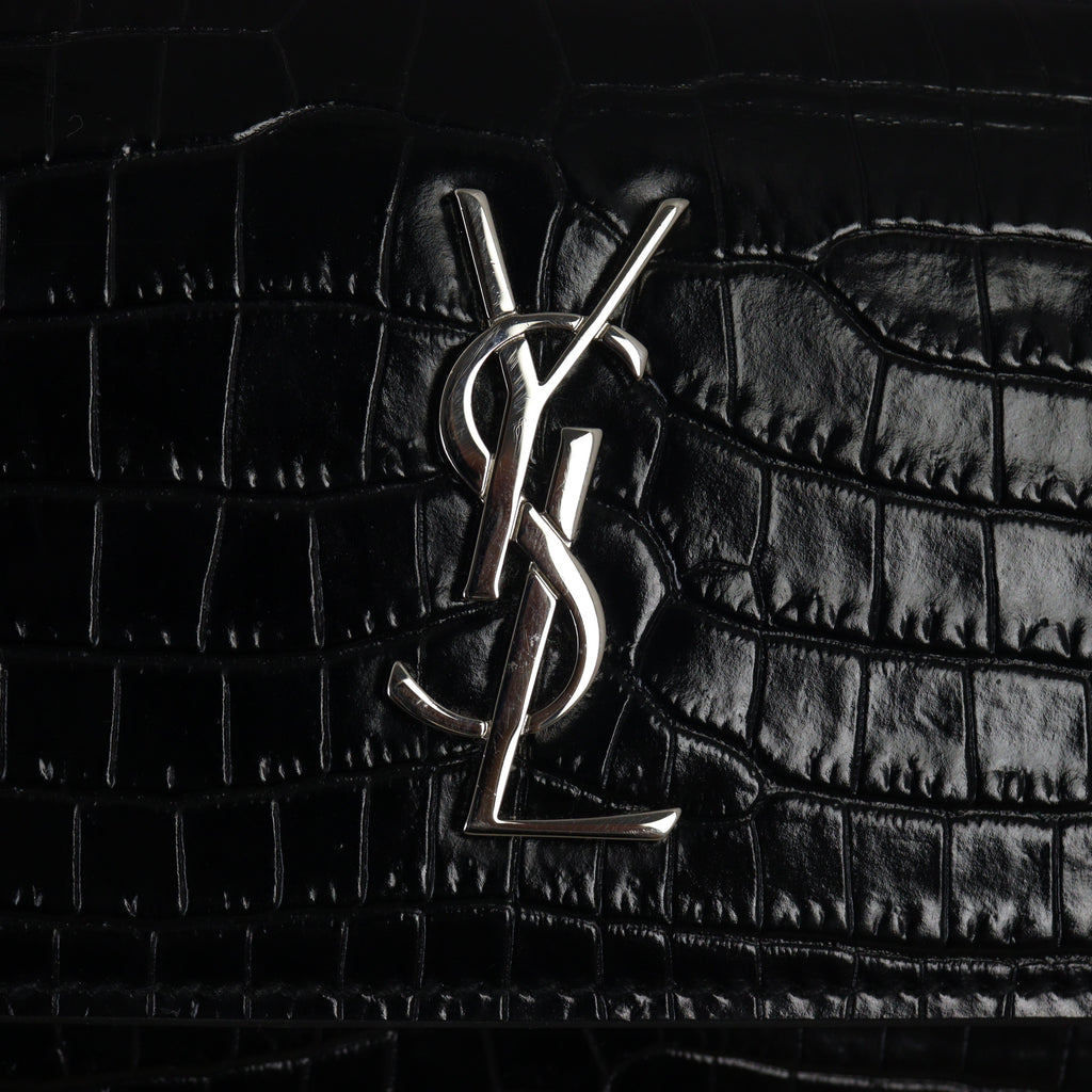 Saint Laurent Sunset Mini Croc-Embossed