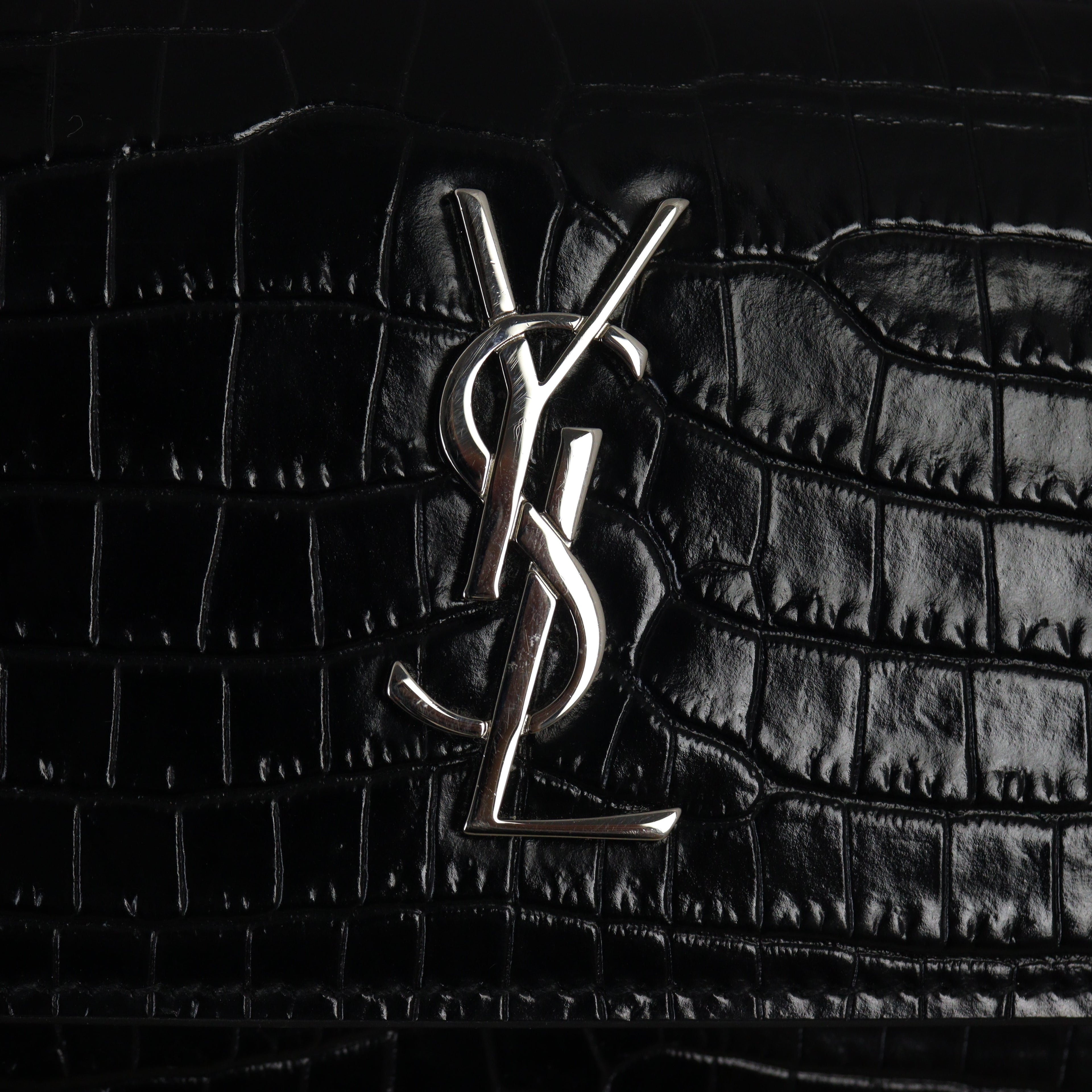 Saint Laurent Sunset Mini Croc-Embossed