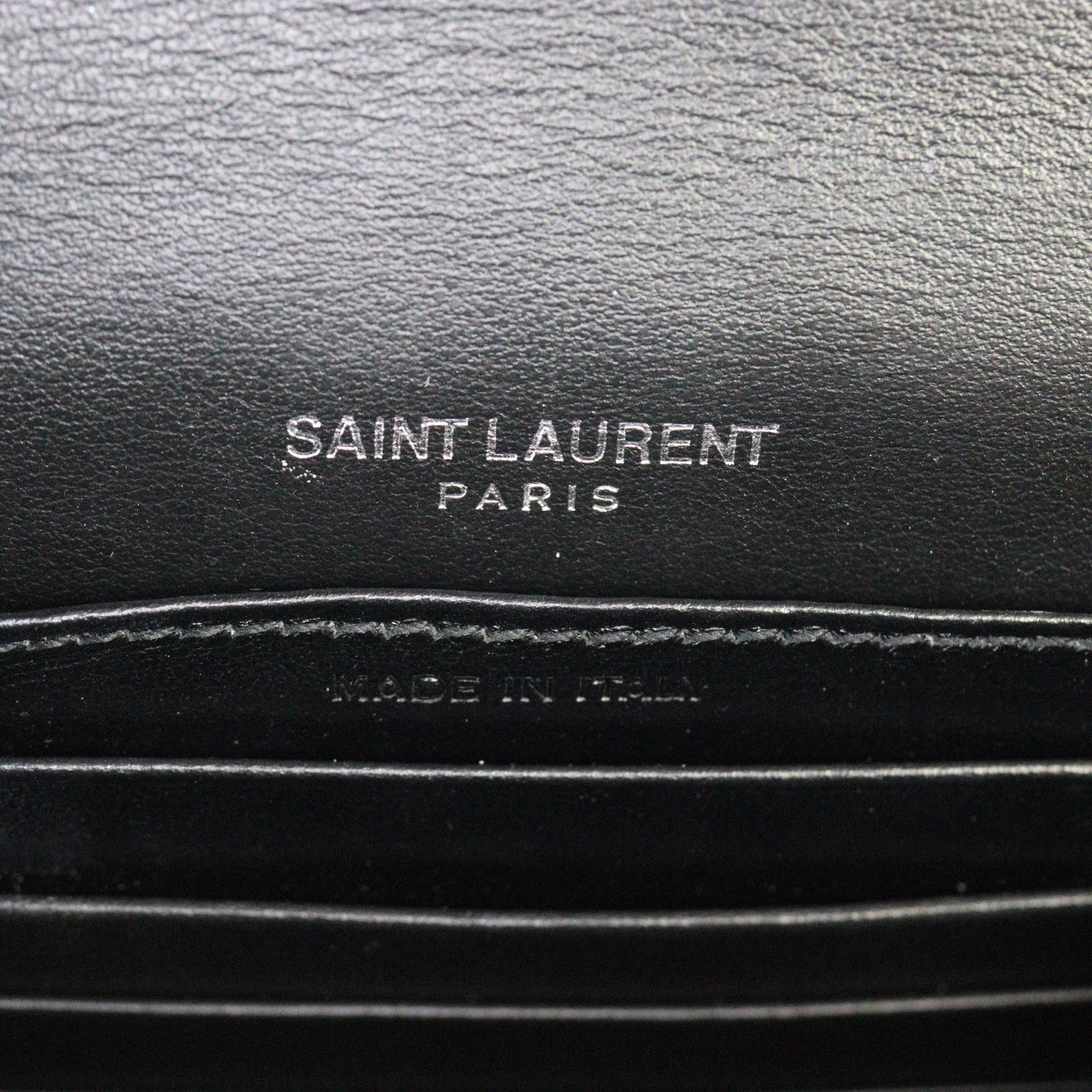 Saint Laurent Sunset Mini Croc-Embossed
