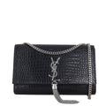 Saint Laurent Kate Tassel Chain Bag Medium Croc-Embossed