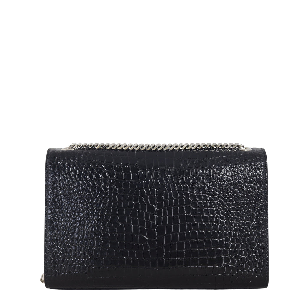 Saint Laurent Kate Tassel Chain Bag Medium Croc-Embossed