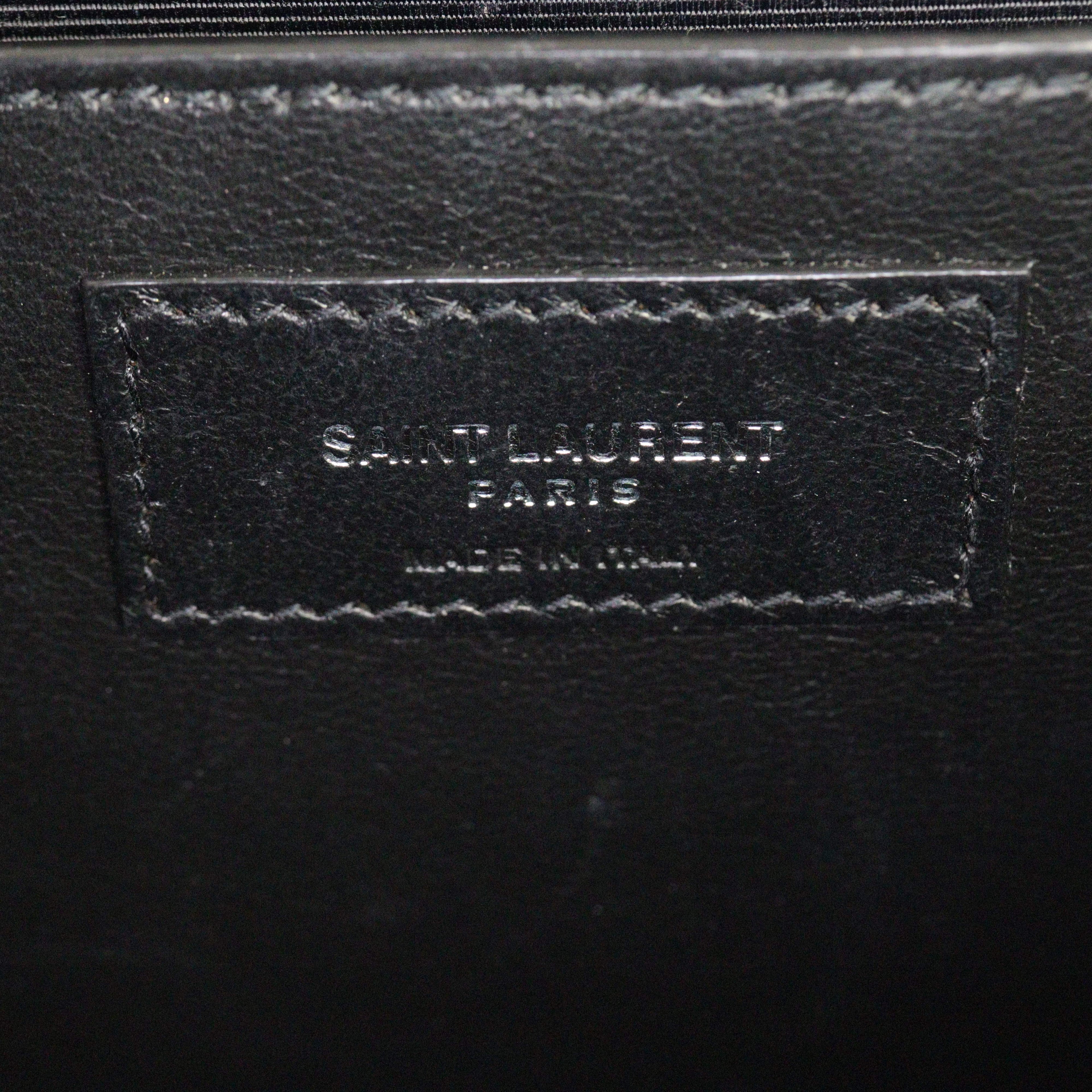Saint Laurent Kate Tassel Chain Bag Medium Croc-Embossed