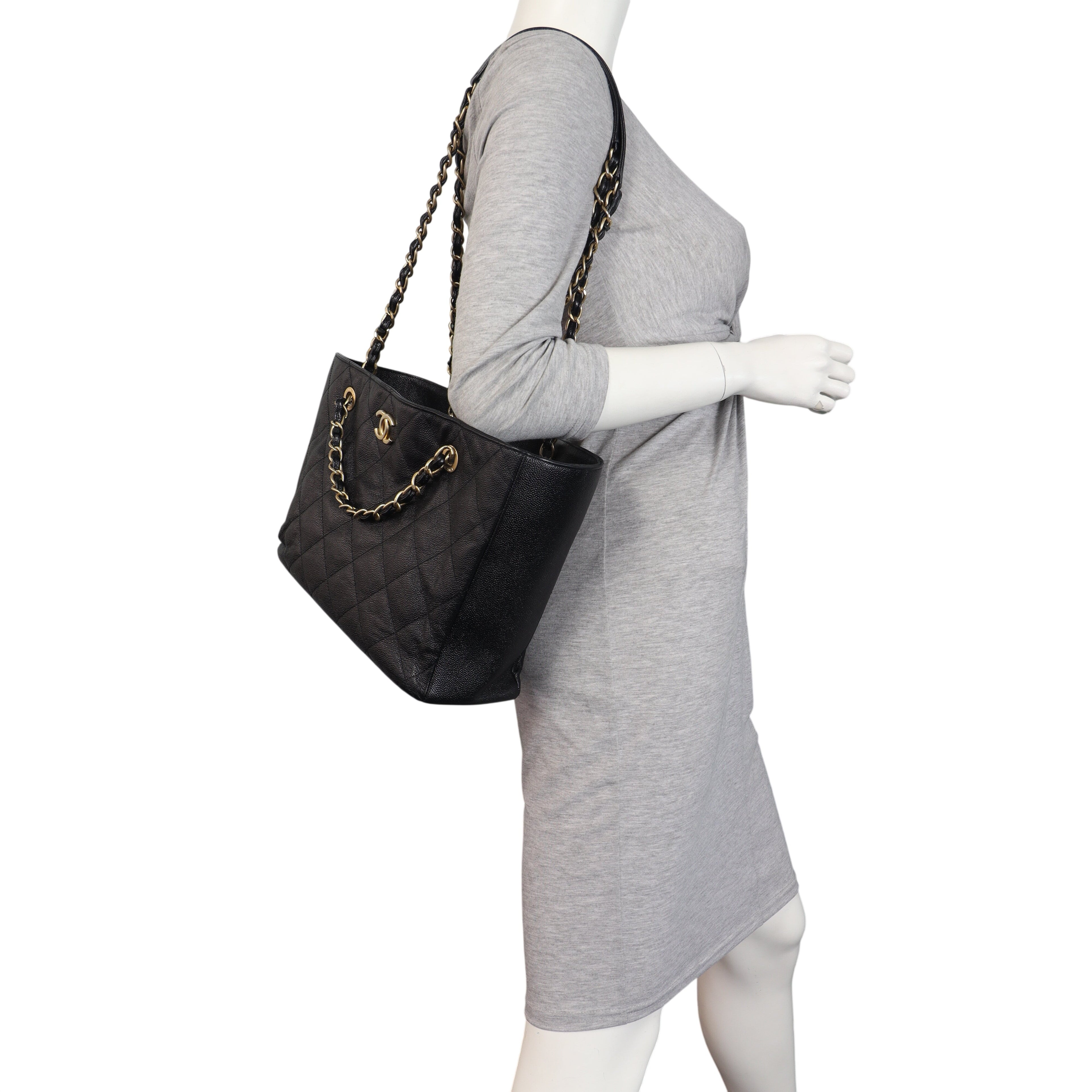 Chanel CC Trapezoid Chain Shopping Tote Small