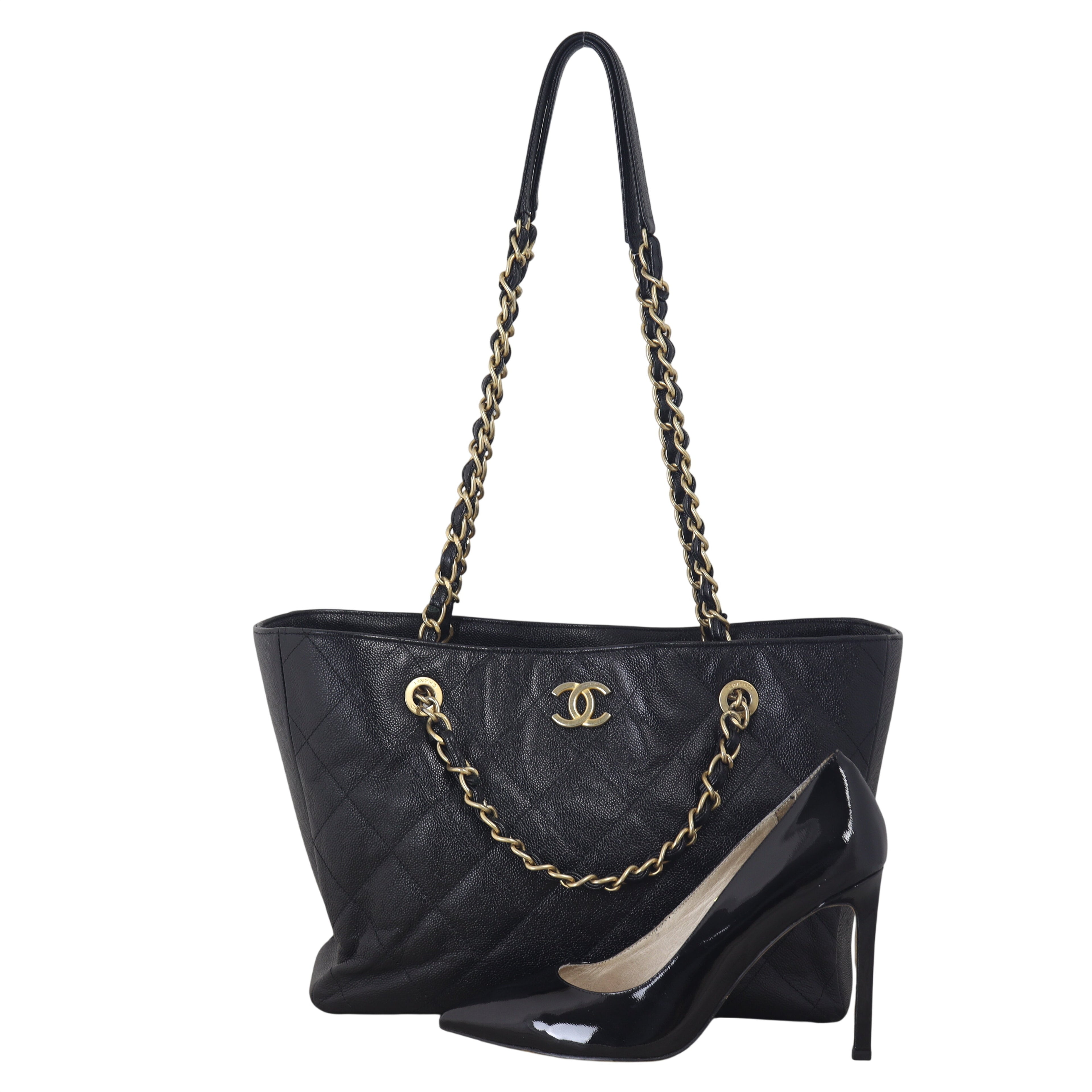 Chanel CC Trapezoid Chain Shopping Tote Small