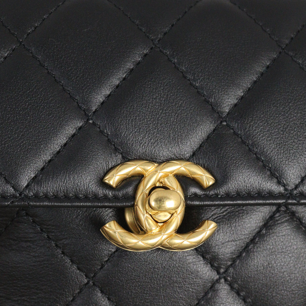Chanel Chain Bar Top Handle Flap Bag