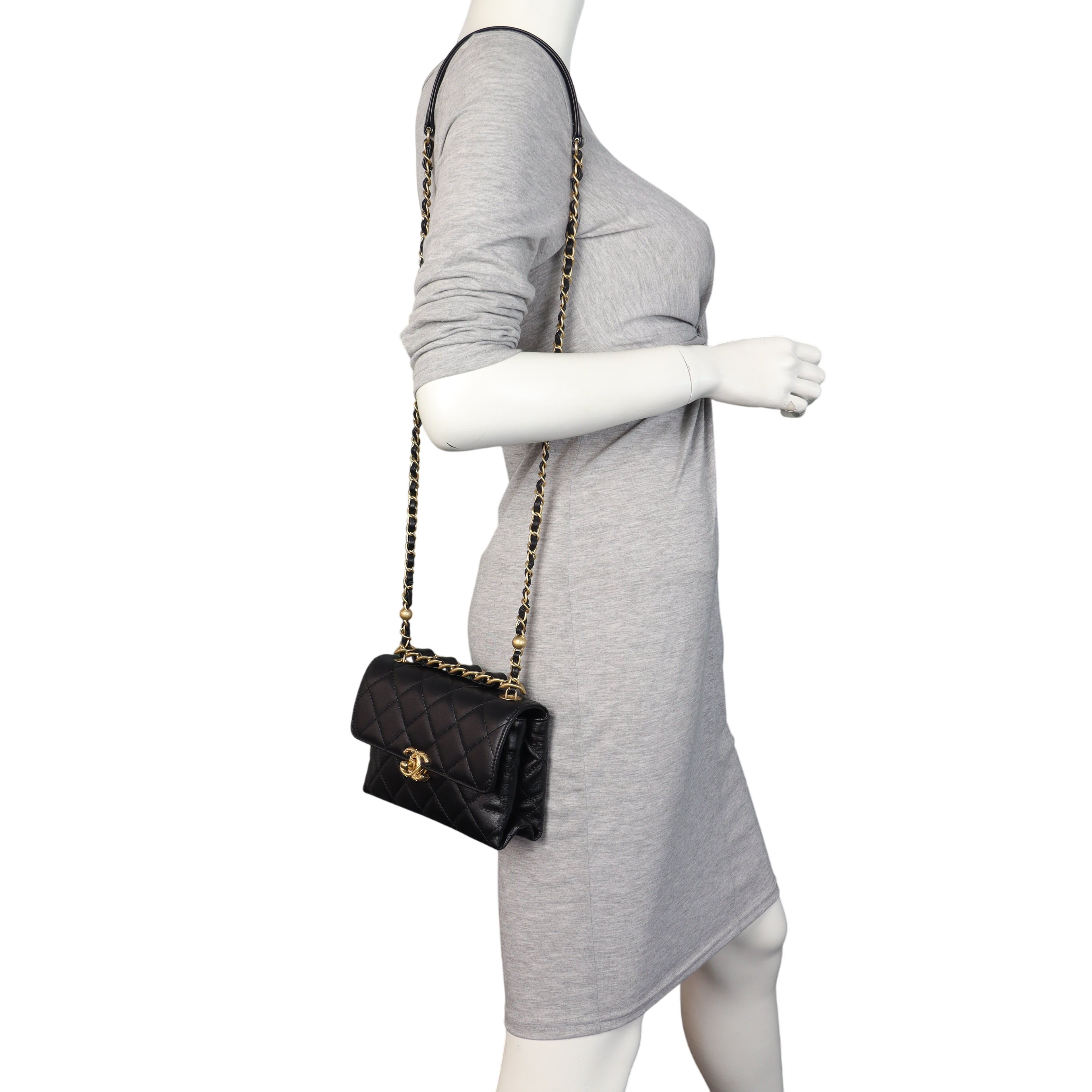 Chanel Chain Bar Top Handle Flap Bag