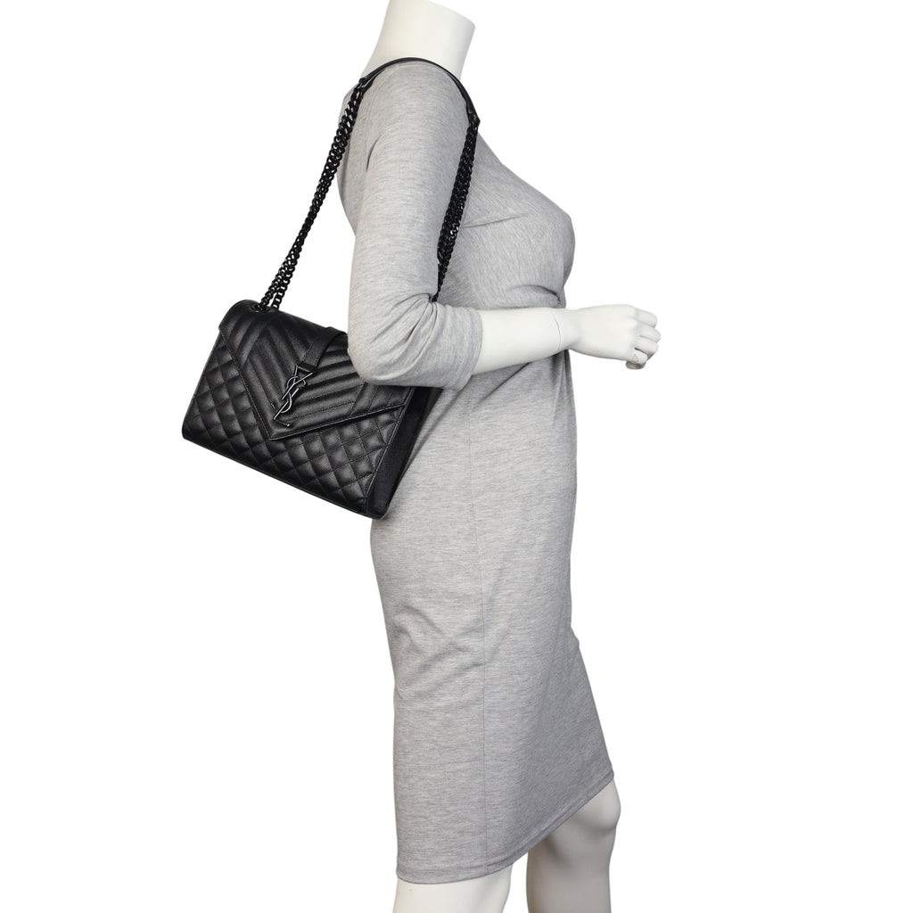 Saint Laurent Monogram Mix Matelasse Envelope Chain Bag Medium