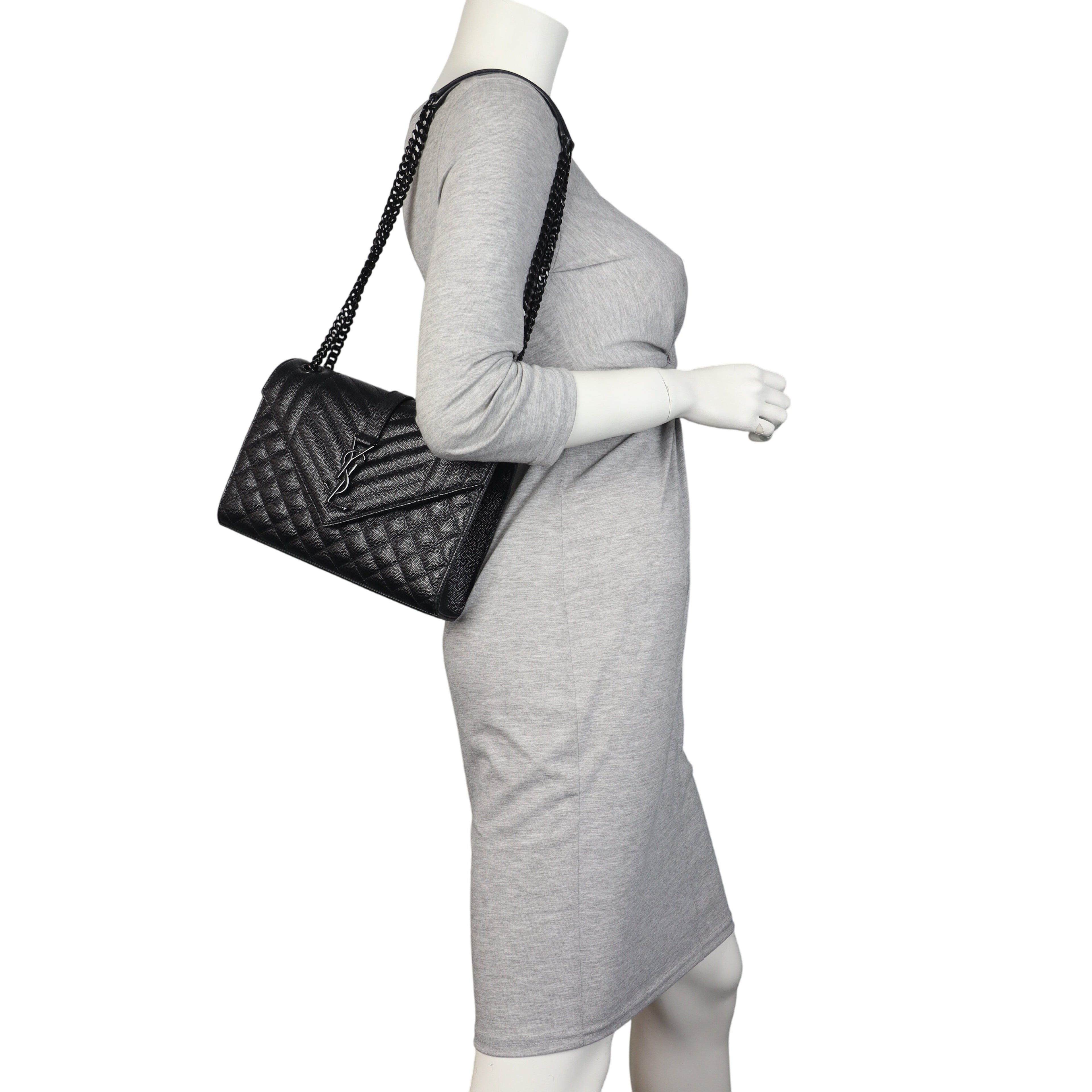 Saint Laurent Monogram Mix Matelasse Envelope Chain Bag Medium