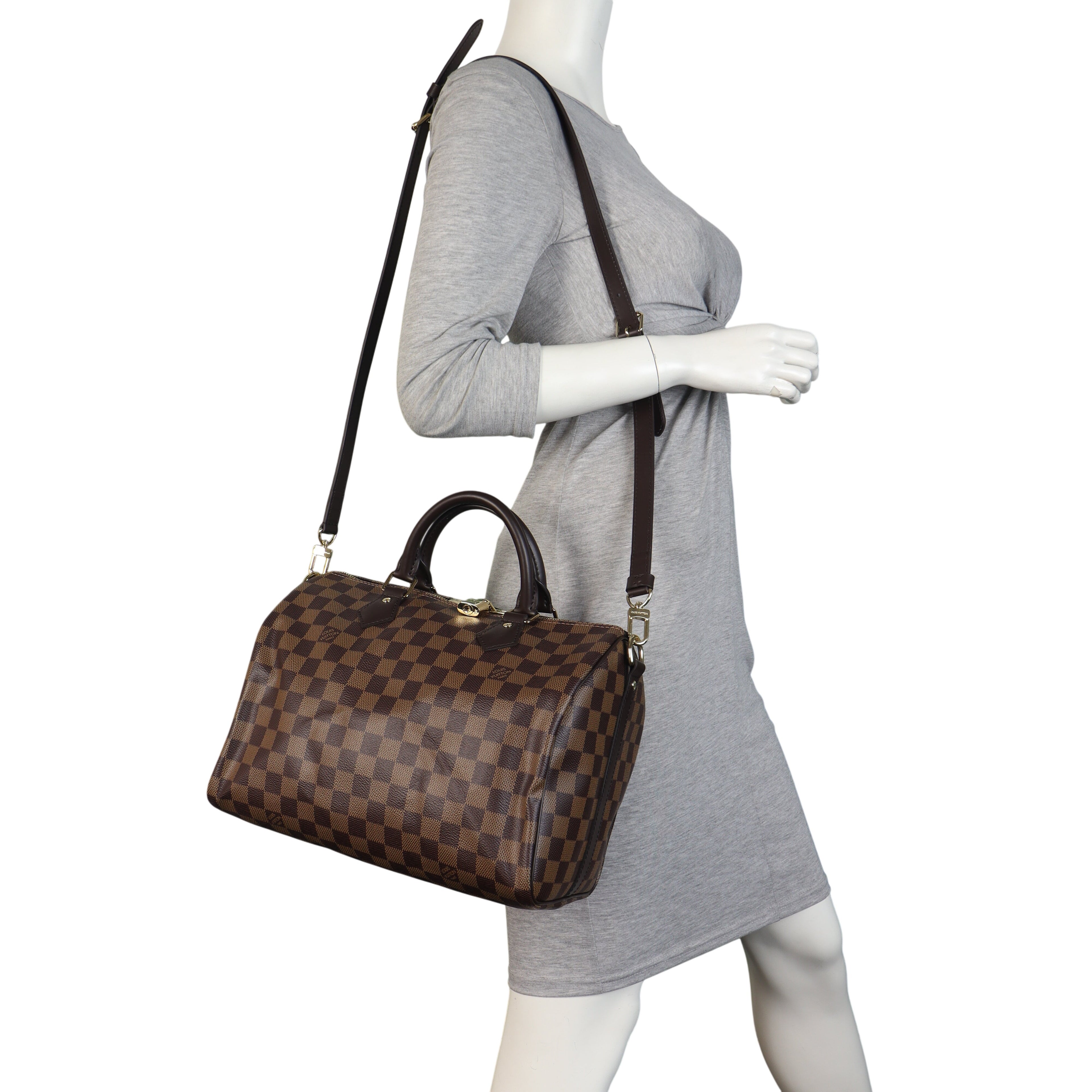 Louis Vuitton Speedy 30 Bandouliere Damier Ebene