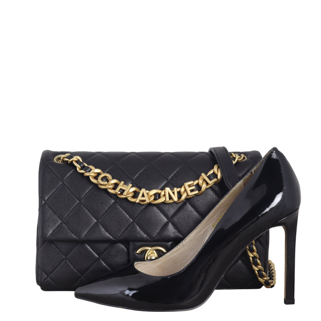 Chanel Logo Letters Flap Bag