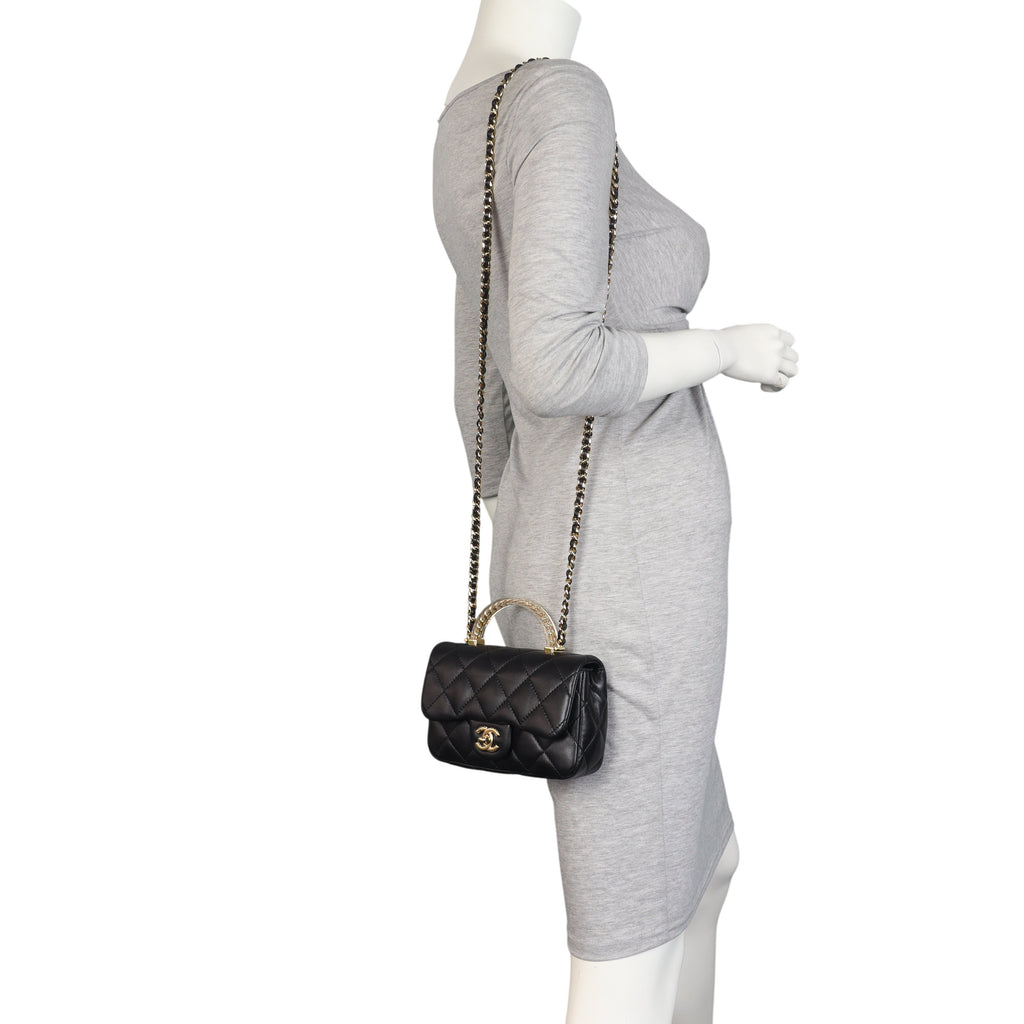 Chanel Chain Top Handle Flap Mini Bag