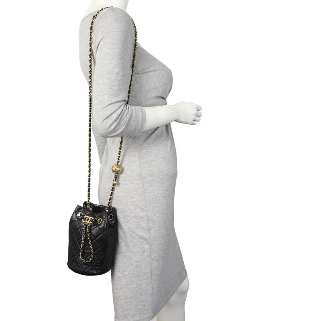 Chanel Pearl Crush Drawstring Bucket Bag