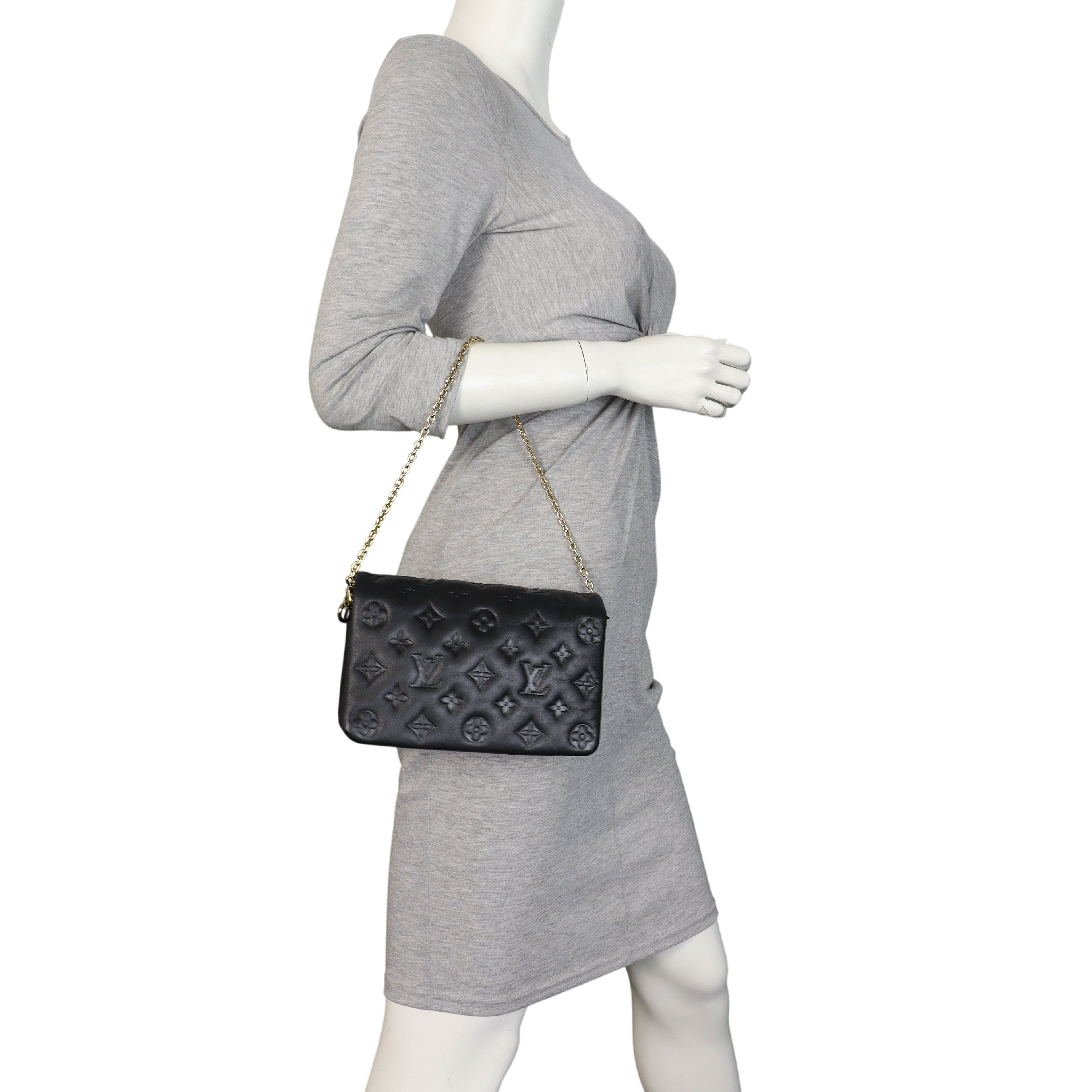 Louis Vuitton Pochette Coussin Monogram Embossed Lambskin