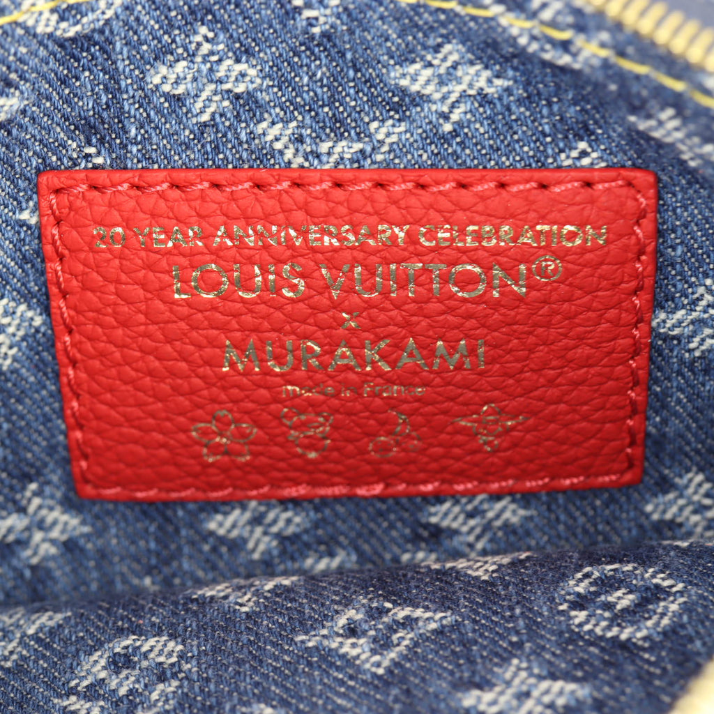 Louis Vuitton x Takashi Murakami Neverfull Inside Out BB Denim Monogram Cerises