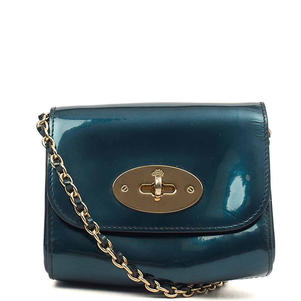 Mulberry Mini Bag Lily - Mini  in Blue, Patent Leather